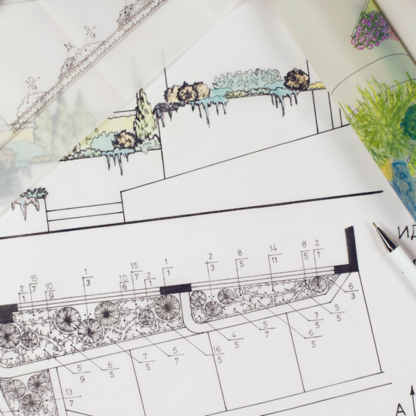 Végétaliser une terrasse au soleil créer un oasis de prestige (7) Plan d’aménagement paysager pour jardin contemporain avec croquis et conception sur mesure