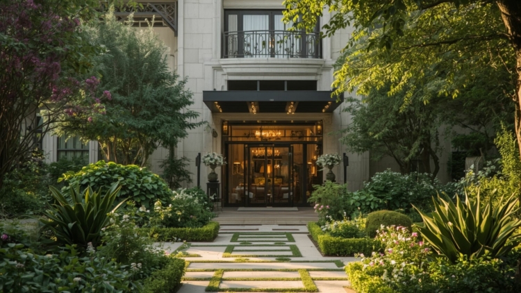 Aménagement extérieur hôtel luxe : approche paysagiste